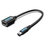 Кабель OTG USB 2.0 (F) -> miniUSB, 0.15m, 5pin черный (Vention) (CCTBB)