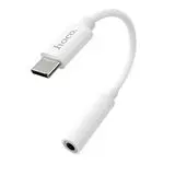 Переходник USB Type-C (M) -> mini-jack 3.5 mm (F) Hoco LS30, белый