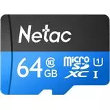 Карта памяти MicroSDXC 64Gb Class 10 UHS-I U1 без адаптера (Netac P500 Standart) (NT02P500STN-064G-S)
