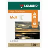 Фотобумага A3 120г/м2, 100 листов, матовая (Lomond) (0102162)