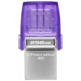 USB Flash-накопитель 256Gb USB 3.2/USB Type-C (KINGSTON, DataTraveler microDuo 3C) фиолетовый (DTDUO3CG3/256GB)