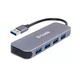 USB-разветвитель (хаб) USB3.0 -> USB3.0, 3 порта, 1 порт для зарядки моб.устройств, с БП, D-Link (DUB-1340/D1A)