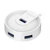 USB-разветвитель (хаб) USB3.0 -> USB3.0, 4 порта, A4 Tech, белый (HUB-30 White)