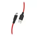 Кабель USB2.0 AM -> Micro-BM, 2m (HOCO) X21 Plus, красный/черный (6931474713841)