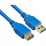 Кабель удлинитель USB3.0 AM -> AF, 0.5m (VCOM) синий (VUS7065-0.5M)