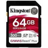 Карта памяти SDXC 64Gb class 10 UHS-II U3 V90 (Kingston Canvas React Plus) (SDR2/64GB)