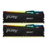 Оперативная память Kingston 2x16Gb DDR5-5600MHz Fury Beast Black RGB (KF556C40BBAK2-32)