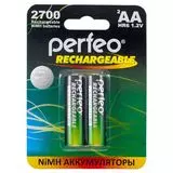 Аккумулятор (размер AA, HR6) Perfeo 2700mAh - упаковка 2 шт, цена за 2шт (PF AA2700/2BL PL)