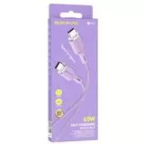 Кабель USB 2.0 Type-C (M), 1m (Borofone) BX90 Cyber, PD (60W), фиолетовый (6974443389685)