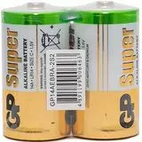 Батарейка C (LR14) GP Super - 2шт в упаковке, цена за 2шт., эконом.упаковка (GP14AEBRA-2S2)