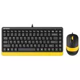Клавиатура+мышь A4 Fstyler F1110 USB Multimedia, черный/желтый (F1110 BUMBLEBEE)