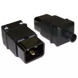 Вилка C20 16A 250V прямая разборная черная (Lanmaster) (LAN-IEC-320-C20)