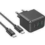 Зарядное устройство HOCO CS14A Ocean, USB C, PD (20W), + кабель Type-C - C, черный (6942007603911)