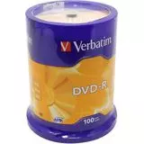 Диск DVD-R 4.7Gb Verbatim 16x Cake 100pcs (43549)