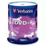 Диск DVD+R 4.7Gb Verbatim 16x Cake 100pcs (43551)