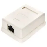 Розетка настенная 1xRJ-45 (8P8C) Cat. 5e FTP/STP, одинарная, экранированная (5bites) (NAS-212)