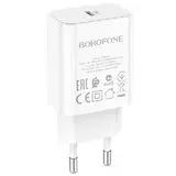 Зарядное устройство Borofone BA65A , USB C, PD (20W), белый (6974443383911)