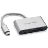 Картридер внешний USB3.0 Type-C SunWind SW-CR051-S, серебристый