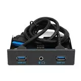 Панель лицевая FP3.5-USB3-2A-HDA в 3.5" отсек корпуса, 2*USB3.0 + 1*HD Audio (Gembird)