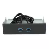 Панель лицевая FP5.25-USB3-2A в 5.25" отсек корпуса, 2*USB3.0 (Gembird)