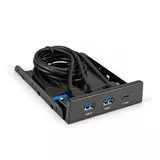 Панель лицевая U3H-616 в 3.5" отсек корпуса, 2*USB3.0 + 1*Type-C (Exegate) (EX295471RUS)