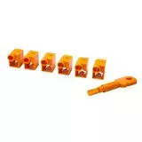 Комплект блокираторов коннектора RJ-45 (6 шт.) + ключ, оранжевый (LANMASTER) (LAN-SEC45-CL-SET-OR)