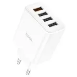 Зарядное устройство HOCO C102A Fuerza, USB A+A+A+A, QC 3.0, белый (6931474777713)