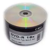 Диск DVD-R 4.7Gb CMC 16x Bulk 50pcs (цена за один диск) (CMCDVDRB50)