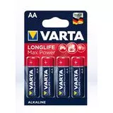 Батарейка (размер AA, LR6) VARTA LONGLIFE MAX POWER - упаковка 4 шт, цена за 4шт (VR LR6/4BL LLMP)