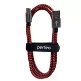 Кабель USB2.0 AM -> Type-C, 1m (PERFEO, U4901) черно-красный