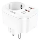 Зарядное устройство HOCO NS3, 1 розетка - USB A+A+C, PD (20W), QC3.0, белый