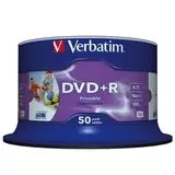 Диск DVD+R Printable 4.7Gb Verbatim 16x Cake 50pcs (43512)