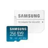 Карта памяти MicroSDXC 256Gb Class 10 UHS-I U3 + адаптер (SAMSUNG EVO Select) (MB-ME256KA)