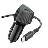 Автомобильное зарядное устройство Borofone BZ31 Solid, USB A, QC 3.0 (18W), черный + кабель Type-C (6941991112553)