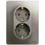 Розетка 2-м Glossa с заземл. в сборе платина Systeme Electric (GSL001224)
