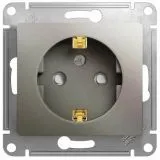 Механизм розетки 1-м Glossa 16А 250В защ. шторки с заземл. платина (SE Systeme Electric) (GSL001245)