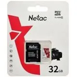 Карта памяти MicroSDHC 32Gb class 10 UHS-I U1 + адаптер (Netac P500 Eco) (NT02P500ECO-032G-R)