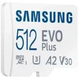 Карта памяти MicroSDXC 512Gb Class 10 UHS-I U3 + адаптер (SAMSUNG EVO PLUS) (MB-MC512SA)
