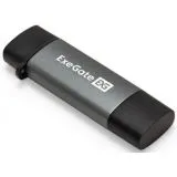 Картридер внешний USB Type-C/Type-A, ExeGate CR-201CA, серый (EX297630RUS)