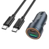 Автомобильное зарядное устройство HOCO Z57A Glorious, USB A+C, QC3.0, PD(30W), серый + кабель Type-C (6942007633147)