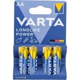 Батарейка (размер AA, LR6) VARTA LONGLIFE POWER - упаковка 4 шт, цена за 4шт