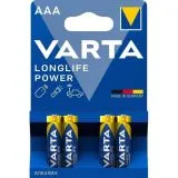 Батарейка (размер AAA, LR03) VARTA LONGLIFE POWER - упаковка 4 шт, цена за 4шт