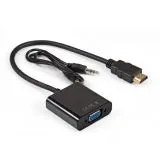 Переходник HDMI (M) -> VGA (F) 0.3m (ExeGate EX-HDMIM-VGAF-3.5JackS-0.3 с аудио) (EX297588RUS)