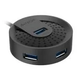 USB-разветвитель (хаб) USB3.0 -> USB3.0, 4 порта, A4 Tech, черный (HUB-30 Black)