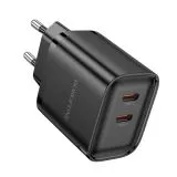 Зарядное устройство Borofone BA85A Flare, USB C+С, PD (35W), черный (6941991117459)