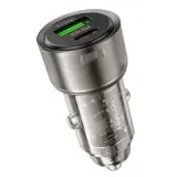 Автомобильное зарядное устройство HOCO Z52 Spacious, USB A+C, QC3.0, PD38W, черный + кабель microUSB (6942007601771)