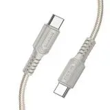 Кабель USB Type-C (M), 1m (Borofone) BX116 Certain PD (60W), серый, нейлон (6941991119859), Цвет: Серый