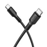 Кабель USB Type-C (M), 1m (Borofone) BX116 Certain PD (60W), черный, нейлон (6941991119835), Цвет: Чёрный