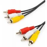 Кабель Audio/Video 3 RCA (m) -> 3 RCA (m), 1.8м (Cablexpert CCV-539-1.8M-N) черный (23309)