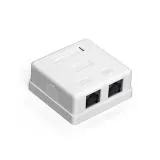 Розетка настенная 2xRJ-45 (8P8C) Cat. 5e UTP, двойная (Exegate) (EX292843RUS)